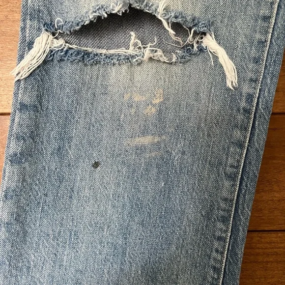 GAP Women’s Straight Ankle Flare Raw Hem Jeans in Light Blue size 0/25R - Picture 4 of 4